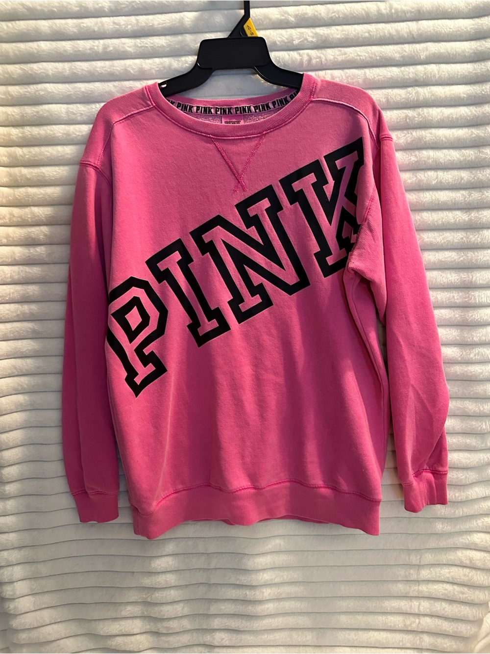 Victoria's Secret PINK Cozy Logo Sweatshirt in Hot Pink